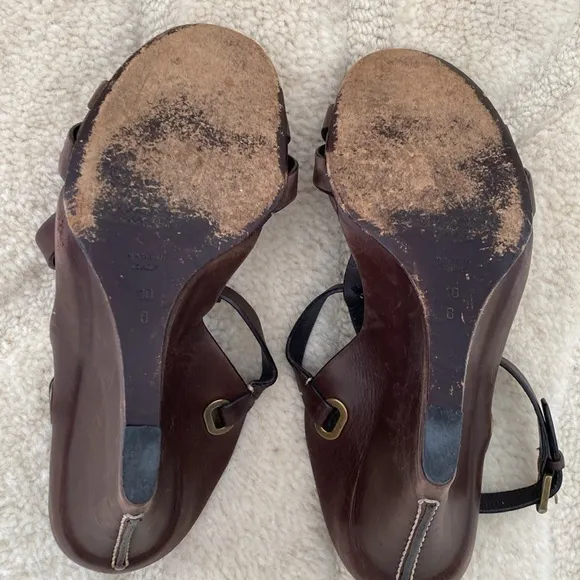 RALPH LAUREN | vintage Brown Strappy Women's wedges