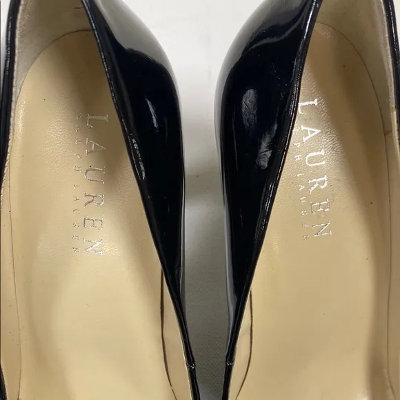 Ralph Lauren Women's Classic Black Patent Leather 3 1/2&quot; Heels, Size 8B,