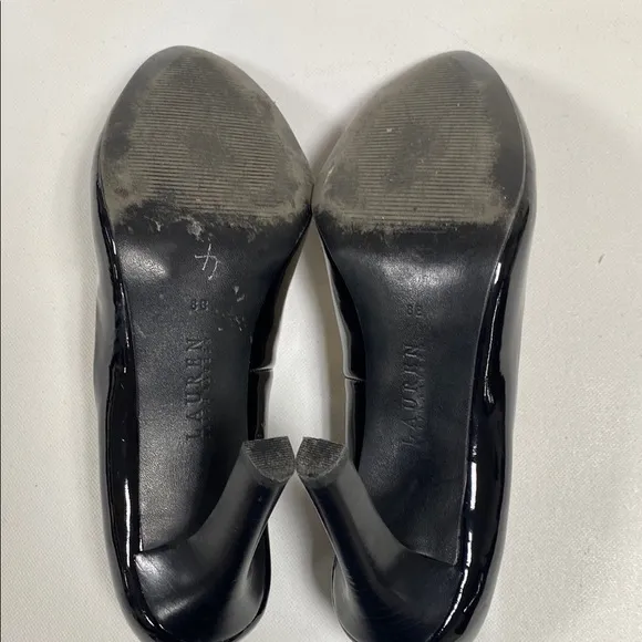 Ralph Lauren Women's Classic Black Patent Leather 3 1/2&quot; Heels, Size 8B,