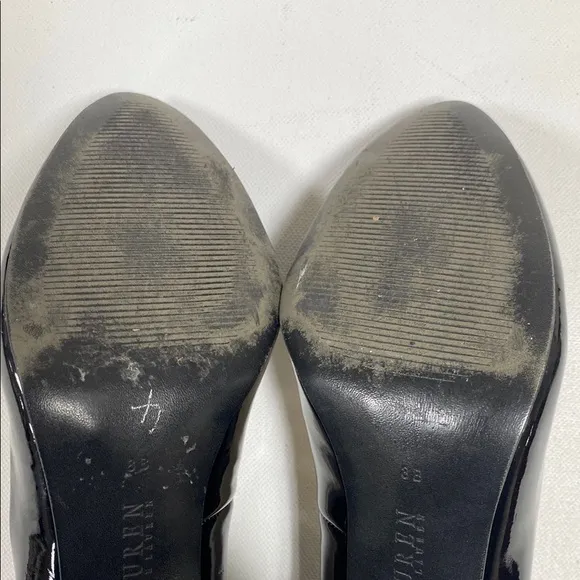Ralph Lauren Women's Classic Black Patent Leather 3 1/2&quot; Heels, Size 8B,