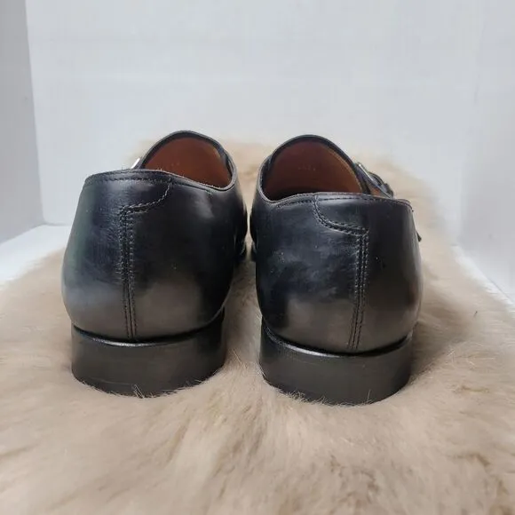 Ralph Lauren Mens Calf Monk Strap Black Leather Oxford Shoes Size 11