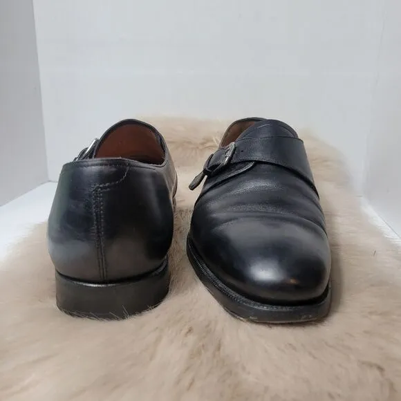 Ralph Lauren Mens Calf Monk Strap Black Leather Oxford Shoes Size 11