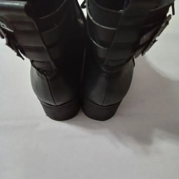 Rampage Kellin Boots Black Size 8.5M Lace Up Side Zipper