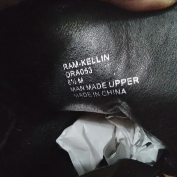 Rampage Kellin Boots Black Size 8.5M Lace Up Side Zipper