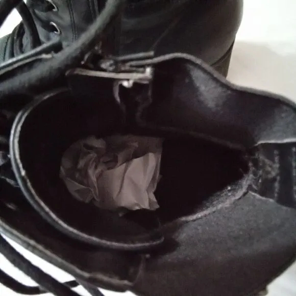 Rampage Kellin Boots Black Size 8.5M Lace Up Side Zipper