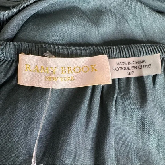 RAMY BROOK Lauren Spruce Green Cold Shoulder Long Sleeve Mini Dress Size S