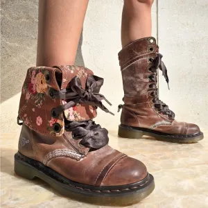 RARE Dr. Marten Triumph Floral Fold- Over Lace up boots