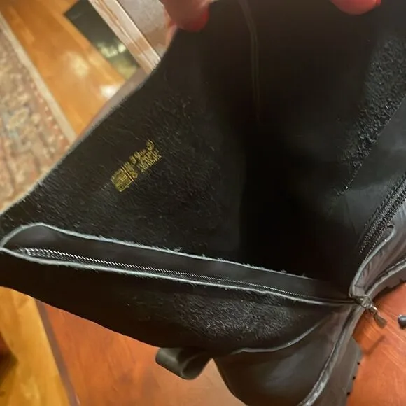 RARE SERGIO TOMANI Ela Leather Black Zip Up &amp; Lace Up Boots w/box - 39