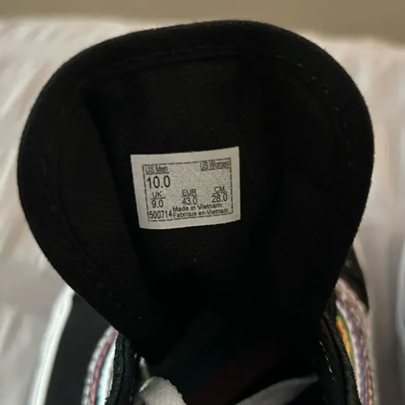 Rare Vans Black Shoes with Multicolor Stripe