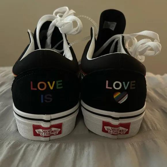 Rare Vans Black Shoes with Multicolor Stripe