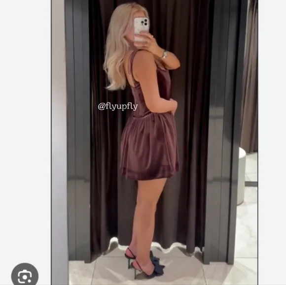 Rare! Zara Corset Velvet Mini Dress  Size XS S M