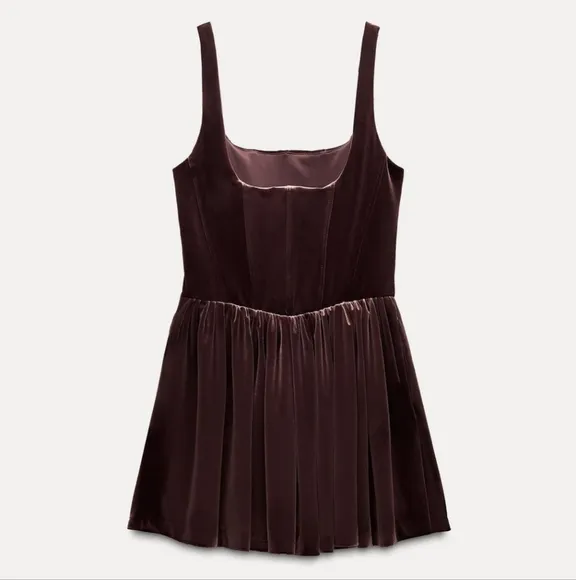 Rare! Zara Corset Velvet Mini Dress  Size XS S M