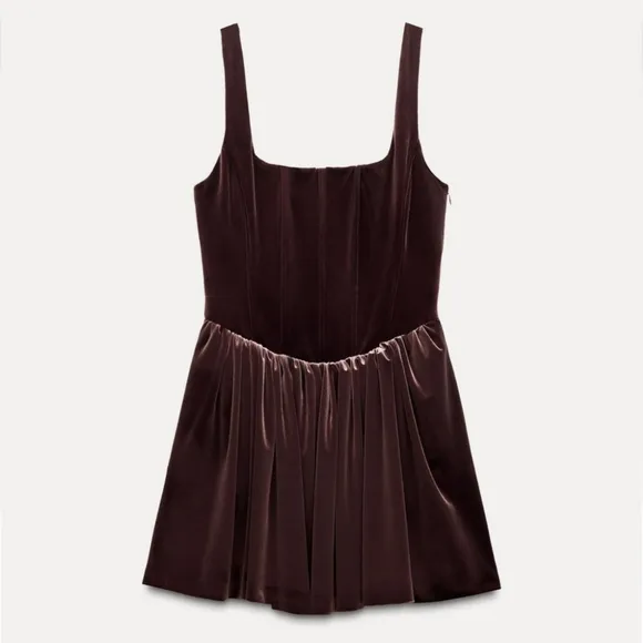 Rare! Zara Corset Velvet Mini Dress  Size XS S M