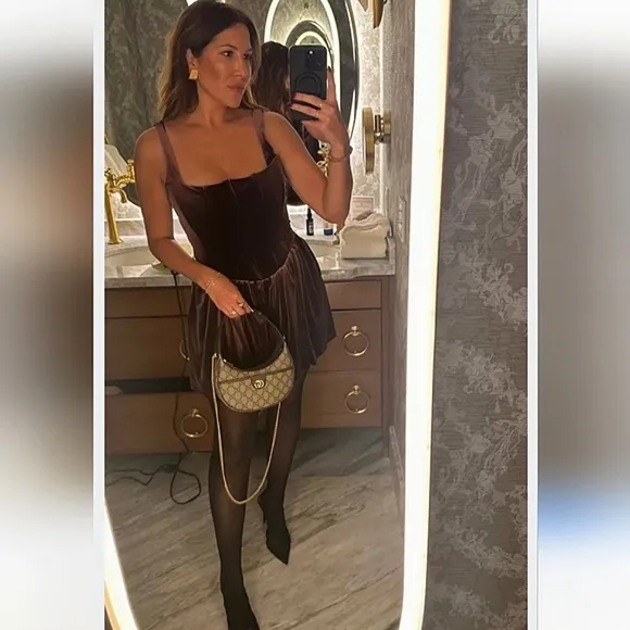Rare! Zara Corset Velvet Mini Dress  Size XS S M