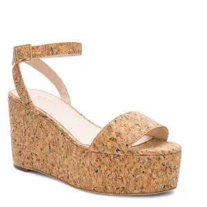 RAYE Olly Cork Platform Wedges Size 7.5