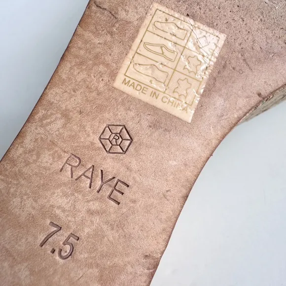 RAYE Olly Cork Platform Wedges Size 7.5
