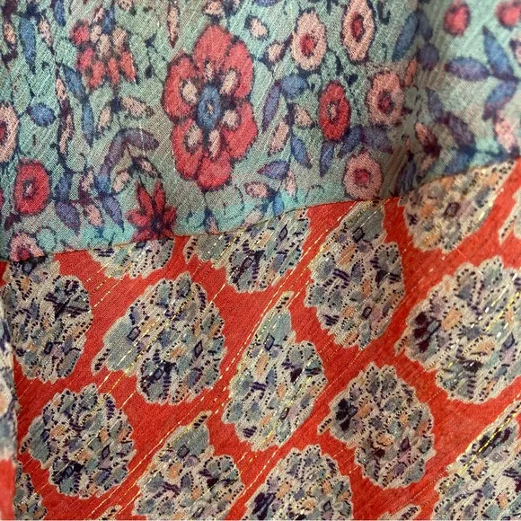 REBECCA TAYLOR Silk Floral Tier Maxi Midi Dress
