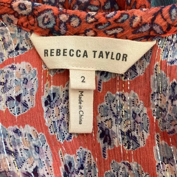 REBECCA TAYLOR Silk Floral Tier Maxi Midi Dress
