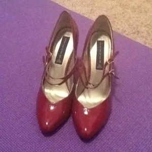 Red Two Strap Steven by Steve Madden Pumps
