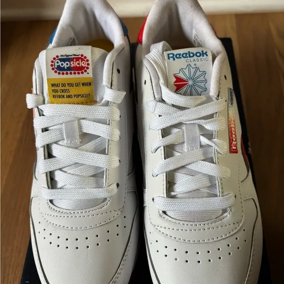 Reebok Classic Leather Junior Popsicle Firecracker Bomb Pop Running Shoes Size 6
