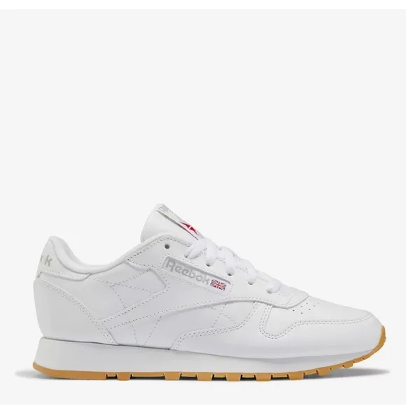 Reebok Classic Leather White Lace Up Sneaker Gum Sole Women's US 9 EU 40