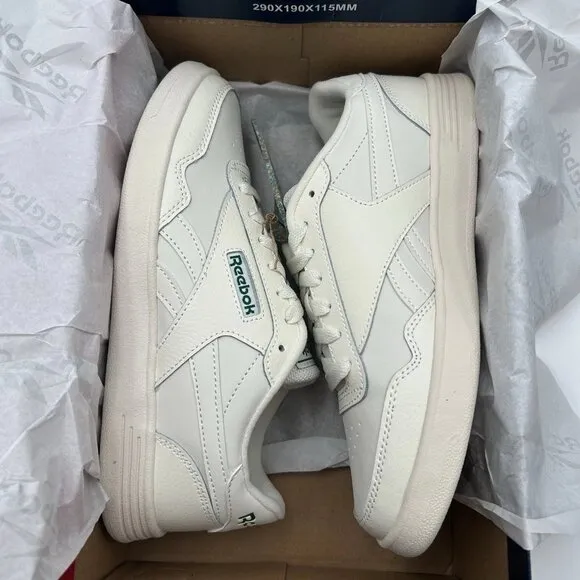Reebok Club Memt Women’s Sneakers Size 8 White-Chalk-Green Classic Style Shoes