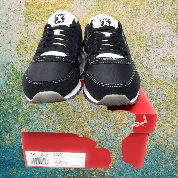 Reebok Men’s Classic Leather Shoes Sz(12)‎ Blk/Wht/Red HQ4145 NIB