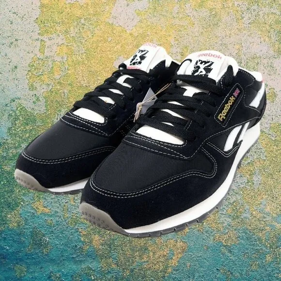 Reebok Men’s Classic Leather Shoes Sz(12)‎ Blk/Wht/Red HQ4145 NIB