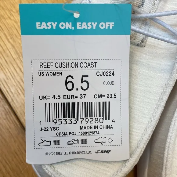 Reef off white cushion coast slip on shoes