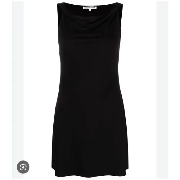 Reformation Kailea Cowl Neck Sleeveless Black Minidress Size Medium NWOT