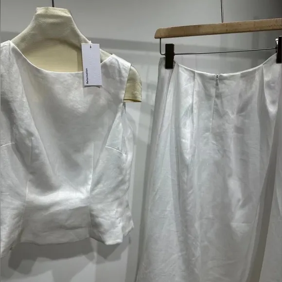 Reformation Moya Linen Top And Skirt Two Piece