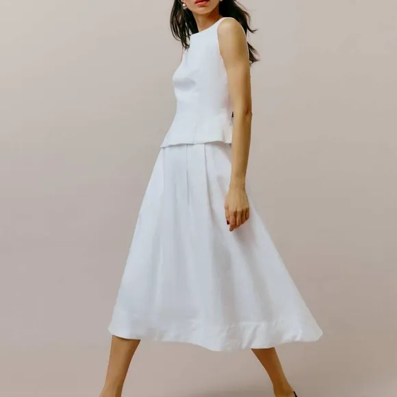 Reformation Moya Linen Top And Skirt Two Piece