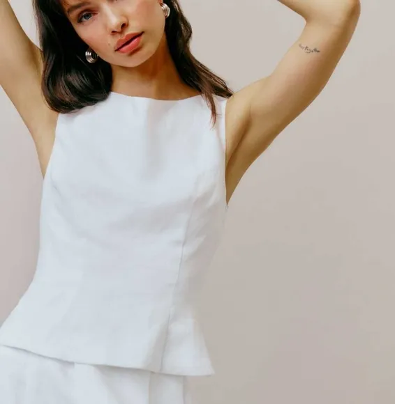 Reformation Moya Linen Top And Skirt Two Piece