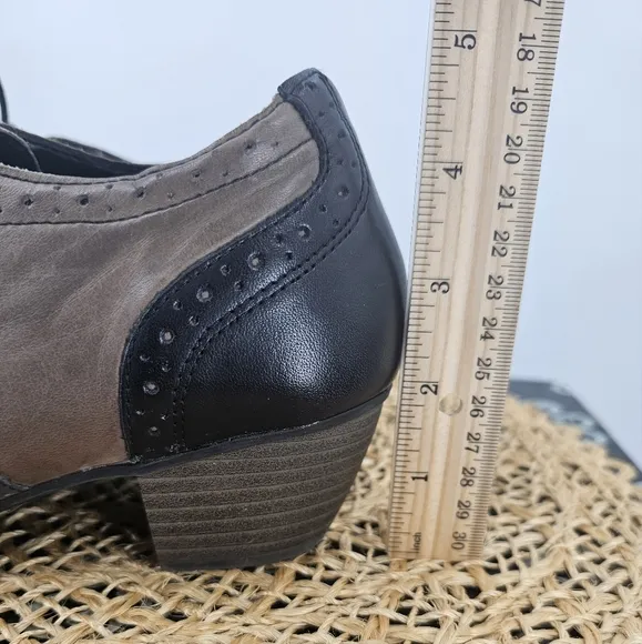 Remonte Black Brown Oxford Heeled Shoes Size 41