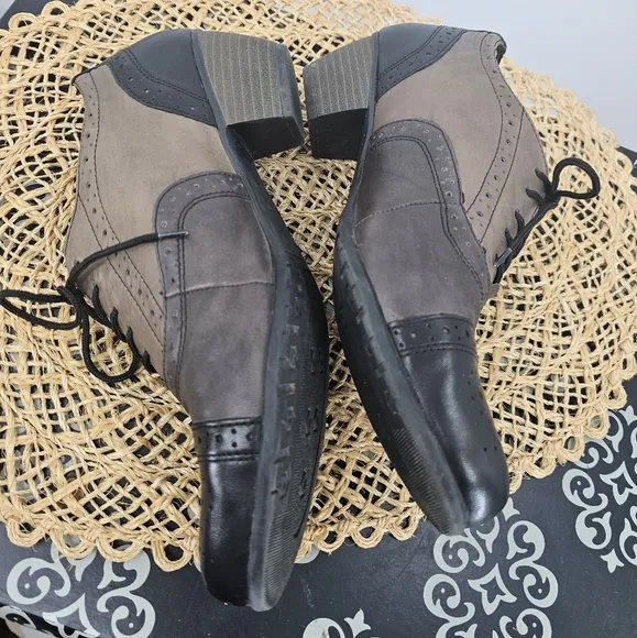 Remonte Black Brown Oxford Heeled Shoes Size 41