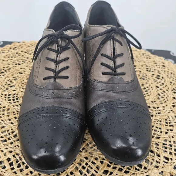 Remonte Black Brown Oxford Heeled Shoes Size 41