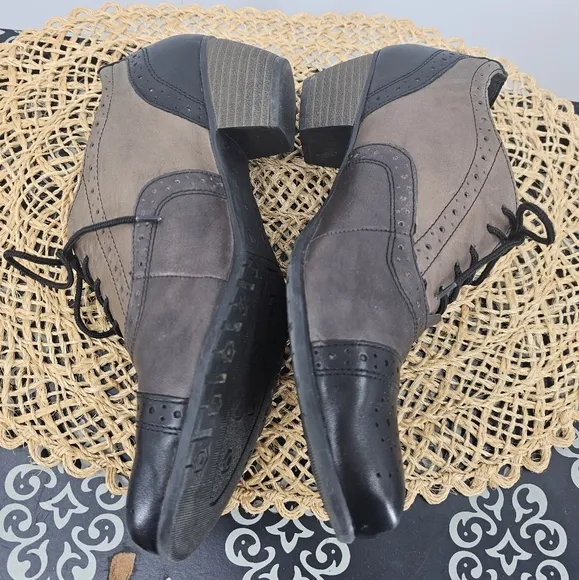 Remonte Black Brown Oxford Heeled Shoes Size 41
