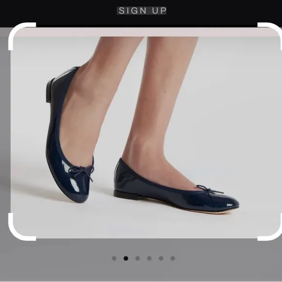Repetto patent leather Blue Cinderella Ballet Flats with Bow Detail