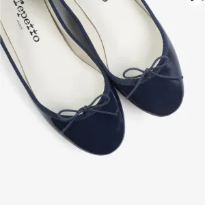 Repetto patent leather Blue Cinderella Ballet Flats with Bow Detail