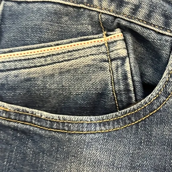 Replay Men Jeans Size 36 Blue Med Wash Faded Straight Wide Leg Waitom Luxe