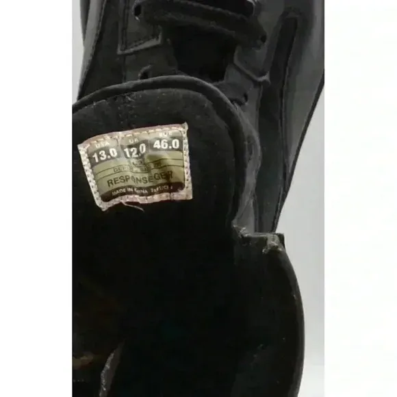 Response Gear Combat Boots 1022 Size Zip Deputy Size 13 US Black Leather E-1