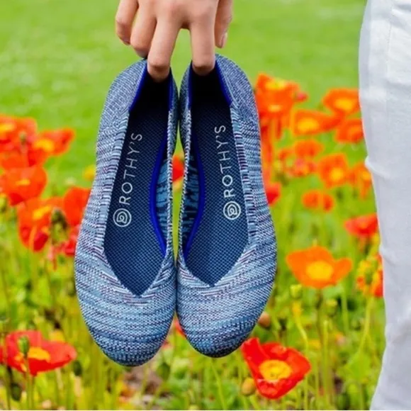 RETIRED Rothy’s Maritime Heather Round Toe Flats Size 10.5