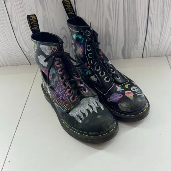 Reworked Decorated Doc Martens Airwalk EU 38 Women’s 7 Combat Boots