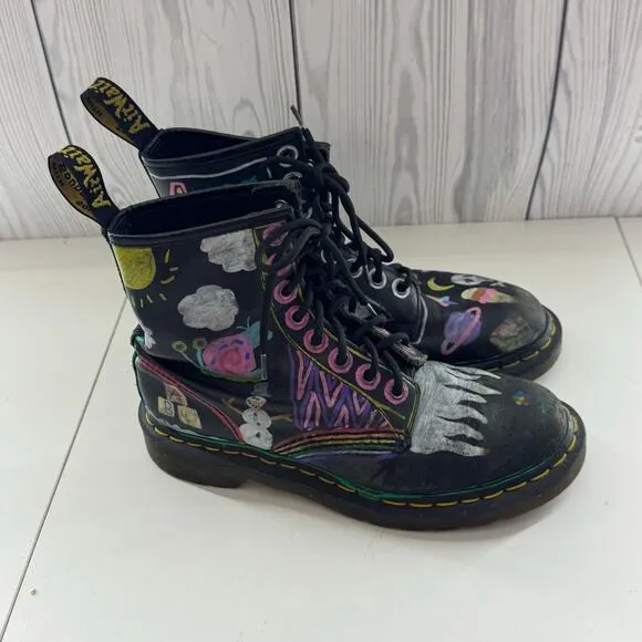Reworked Decorated Doc Martens Airwalk EU 38 Women’s 7 Combat Boots