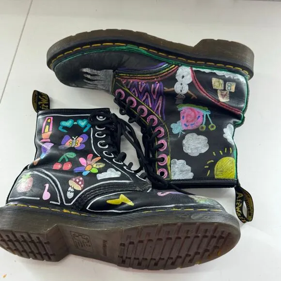 Reworked Decorated Doc Martens Airwalk EU 38 Women’s 7 Combat Boots