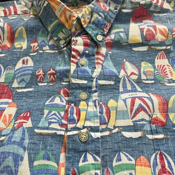 Reyn Spooner Hawaiian Aloha Shirt 50th Anniversary Nautica Sail Boat Size XXL