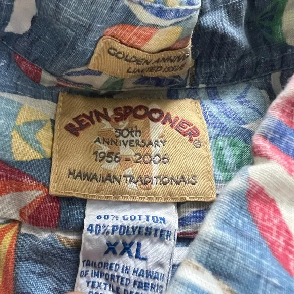 Reyn Spooner Hawaiian Aloha Shirt 50th Anniversary Nautica Sail Boat Size XXL
