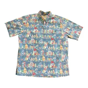 Reyn Spooner Hawaiian Aloha Shirt 50th Anniversary Nautica Sail Boat Size XXL