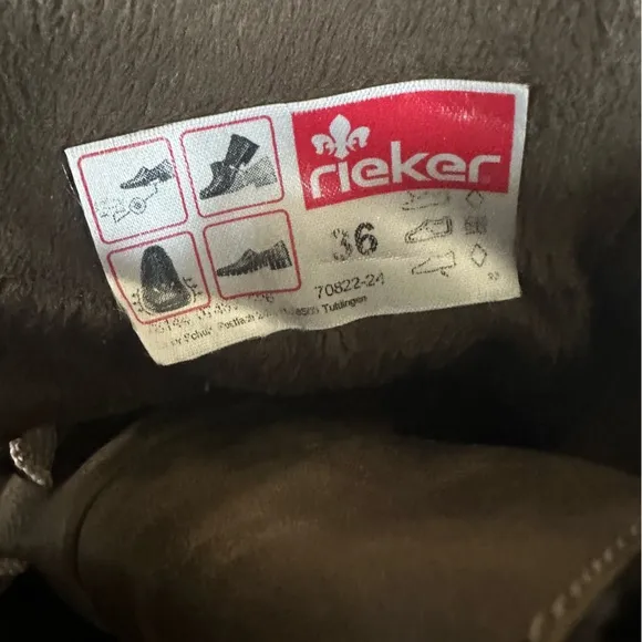 Rieker Payton Brandy Combat Newspaper Print Boots