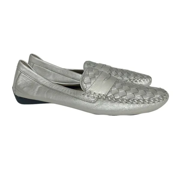Robert Zur Leather Silver Driving Moccasins
